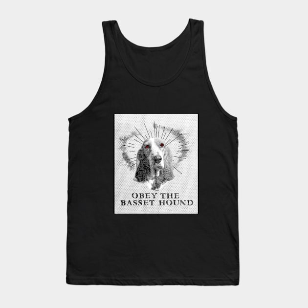 Funny Basset Hound Shirt - Obey The Basset Hound Tank Top by loumed